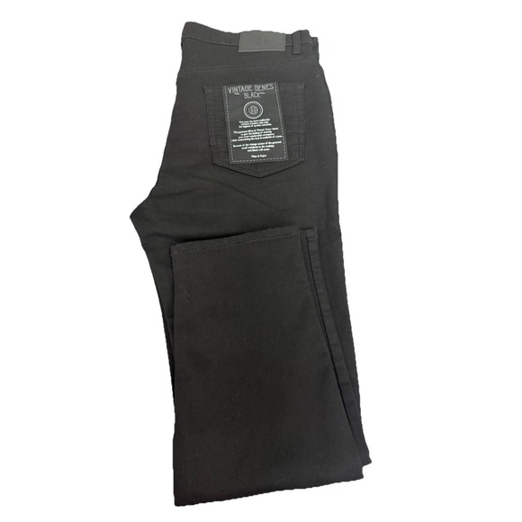 VGB Vintage Genes Black Men's Slim Fit Comfort Black Denim Jeans W36X30L New - Picture 3 of 11